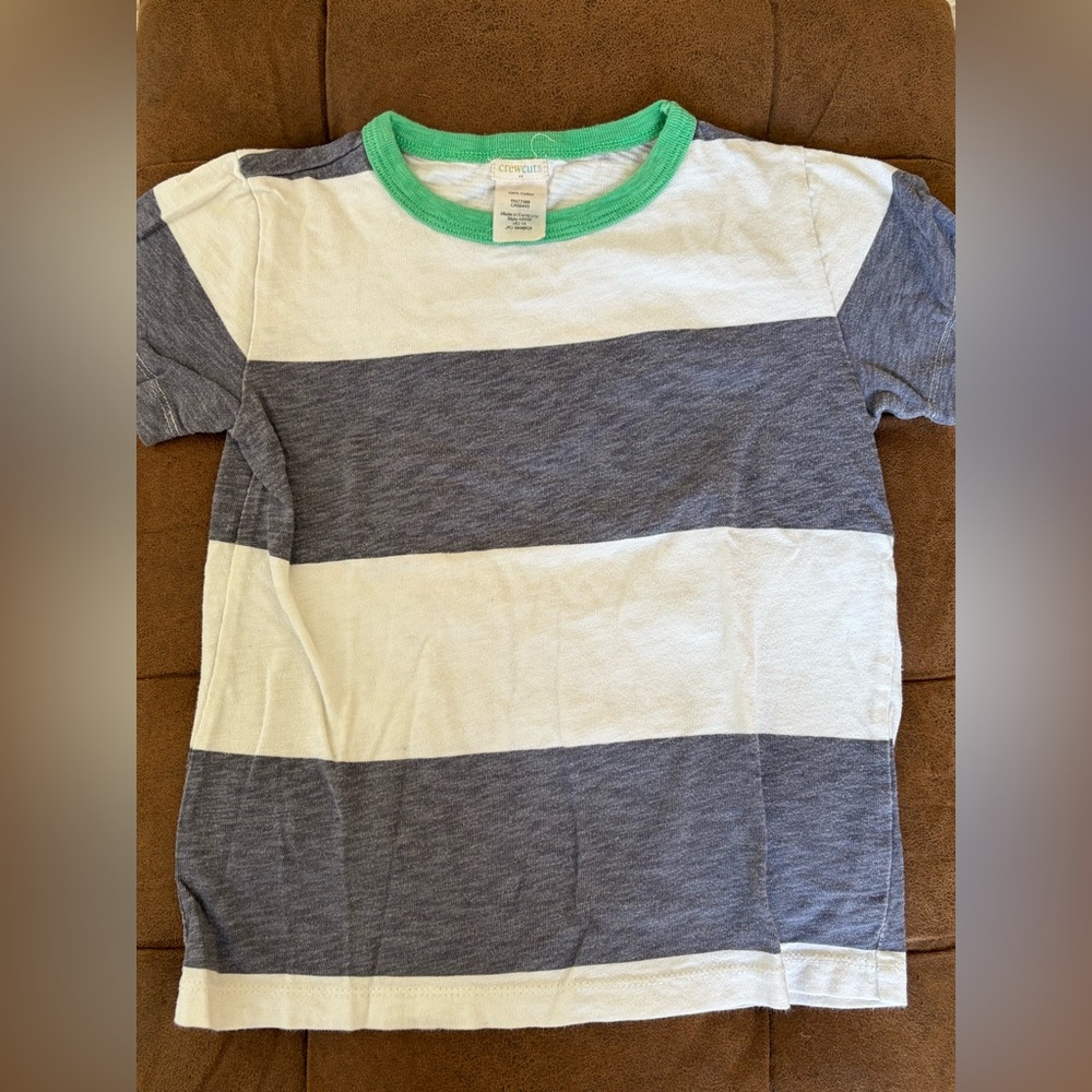Crewcuts Striped Kids T-Shirt - Blue and White